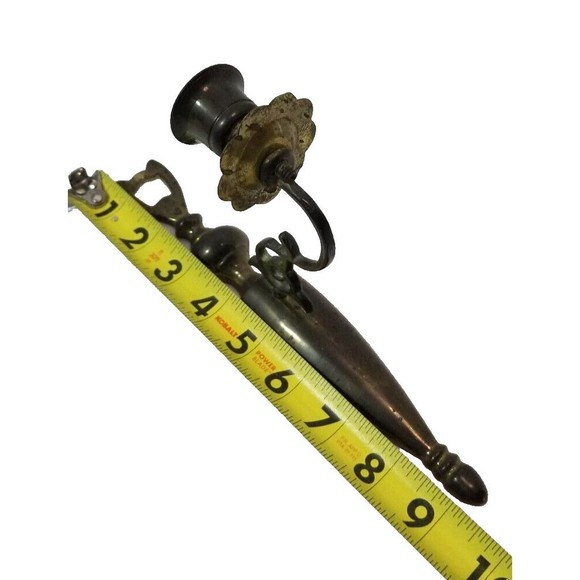 Vintage Pair Castilian Imports Brass Copper Wall Sconces Candle Holders Reverse - Picture 5 of 5